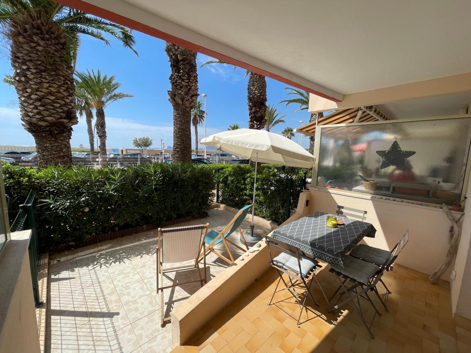 "Les Palmiers" Studio Spacieux Vue Mer Terrasse & Parking Сен-Сир-сюр-Мер Экстерьер фото